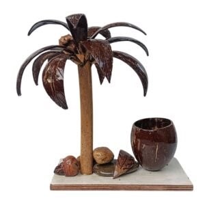 Coconut shell pen stand
