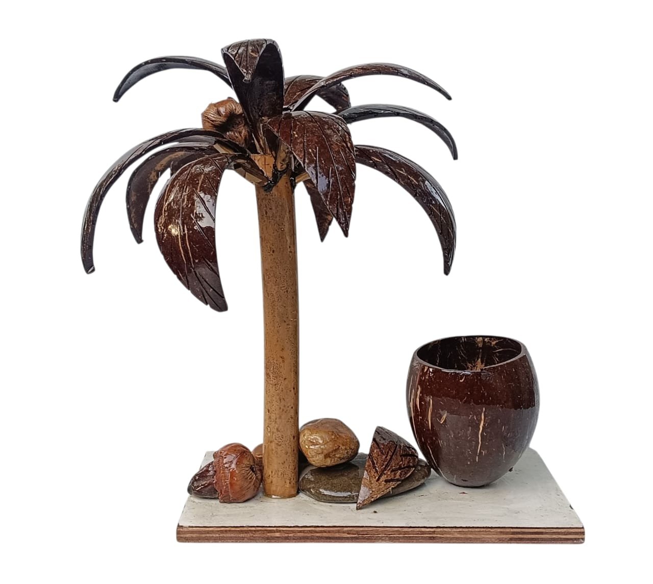 Coconut shell pen stand